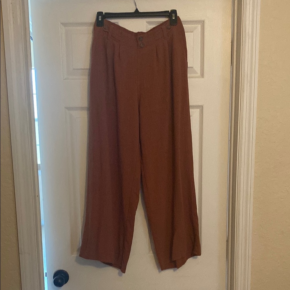 Sienna Sky Brown Buttoned Pants